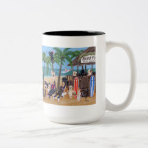 Island Summer Vacation Labradors Painting Mugs