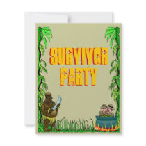 Island Survivor Fun Themed Party Invitations