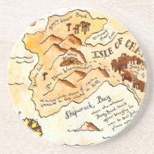 Isle of Chance Treasure Map Coaster