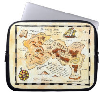 Isle of Chance Treasure Map Laptop Sleeve