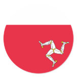 Isle Of Man, Ireland flag Round Stickers