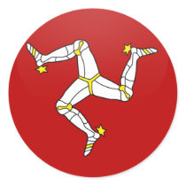 Isle Of Man quality Flag Circle Round Stickers