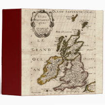 Isles Britanniques - 1700 Nicolas Fils Sanson Map Vinyl Binder
