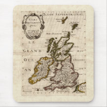Isles Britanniques - 1700 Nicolas Fils Sanson Map Mouse Pads