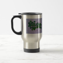 Isolated green branch with leaves on a concrete fl mugs