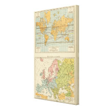 Isothermal, winds Religions Europe Gallery Wrapped Canvas