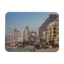 Israel, Tel Aviv, beachfront, hotels, dusk Flexible Magnet
