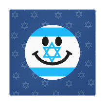 Israeli flag smiley face canvas prints