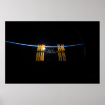 ISS at sunrise Print