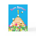 Ist Birthday cute Bees and Flowers