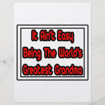 It Aint' Easy...World's Greatest Grandma Full Colour Flyer