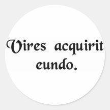 It gains strength as it goes. round stickers
