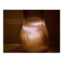 "It is better to light one candle" postcard