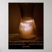 "It is better to light one candle" poster