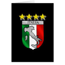 italia 4 stars world champions soccer gifts greeting card