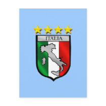 italia 4 stars world champions soccer gifts postcard