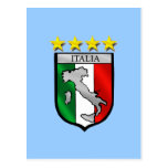 italia 4 stars world champions soccer gifts postcard