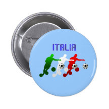 Italia Calcio Bend It Soccer Player Italy flag Button