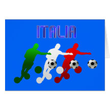 Italia Calcio Bend It Soccer Player Italy flag Greeting Card