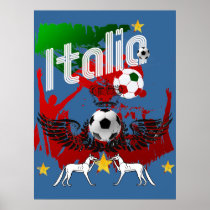 Italia fans calcio Azzurri Italy fla sports fan Print