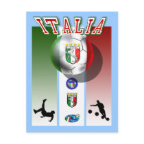 Italia poster artwork for calcio lovers globally post card