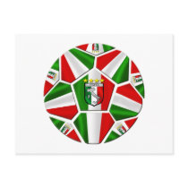 Italia soccer ball Italian flag of Italy panels Postcards