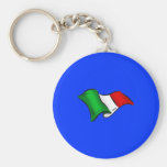 Italia wavy flag of Italy for Italians Keychain