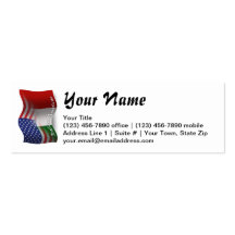 Italian-American Waving Flag Business Card Templates