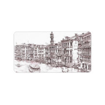 Italian architecture drawings custom address labels