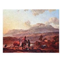Italian Evening Landscape By Berchem Nicolaes Personalized Invites
