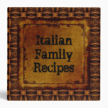 Italian Family Recipes Leather Look 3 Ring Binder