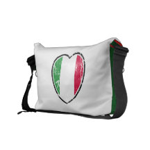 Italian Flag Heart Messenger Bag