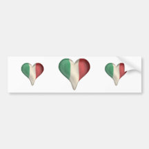 Italian Flag In A Heart Bumper Sticker