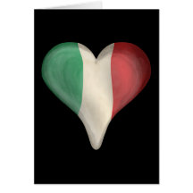Italian Flag In A Heart Card