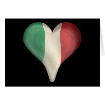 Italian Flag In A Heart Greeting Card