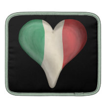 Italian Flag In A Heart Sleeve For iPads
