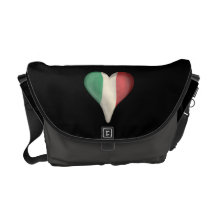 Italian Flag In A Heart Commuter Bags