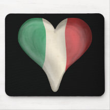 Italian Flag In A Heart Mousepad