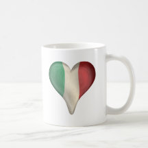 Italian Flag In A Heart Mug
