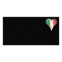 Italian Flag In A Heart Photo Cards