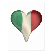 Italian Flag In A Heart Post Card