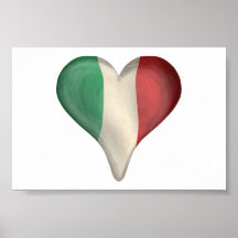 Italian Flag In A Heart Posters