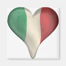 Italian Flag In A Heart Refrigerator Magnets