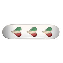 Italian Flag In A Heart Skate Deck