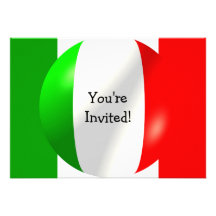 Italian Flag With Bubble Invitation