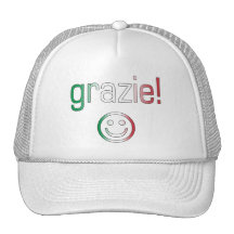 Italian Gifts : Thank You / Grazie + Smiley Face Hat
