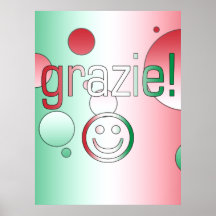 Italian Gifts : Thank You / Grazie + Smiley Face Print