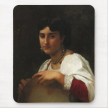 Italian Girl With Tambourine Mouse Pads
