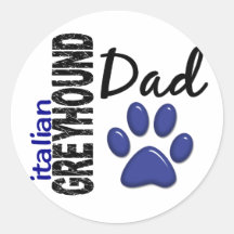 Italian Greyhound Dad 2 Round Sticker