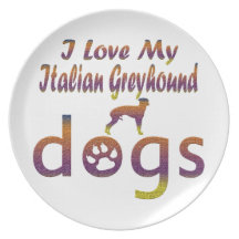 Italian Greyhound designs Dinner Plate